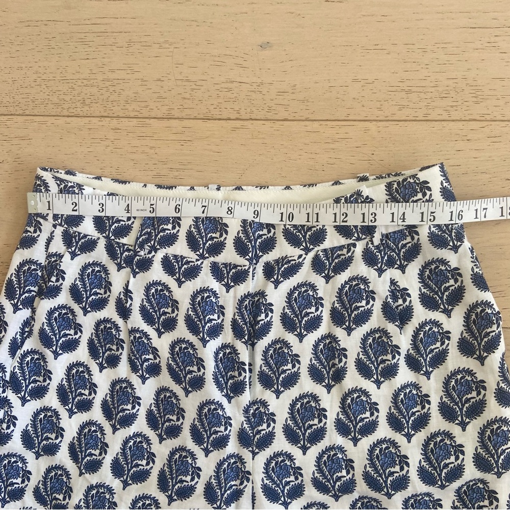 J.Crew Linen Blend Floral Pants Size 8 High Rise Resort Coastal NWT - Picture 6 of 9